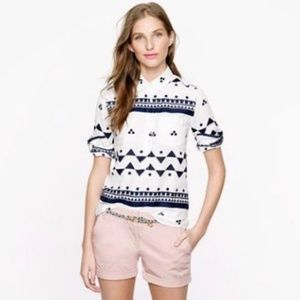 J. Crew | Linen Aztec Print Popover Shirt